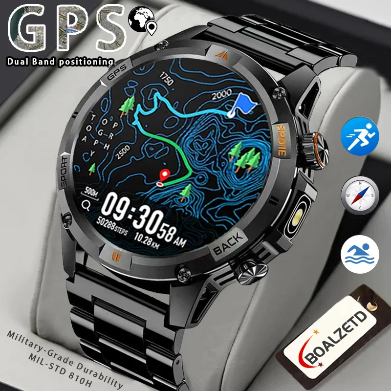 2026 New 1.46 Inch HD Screen SWIM IP68 Waterproof Sport BT CalI SmartWatch Built-in Dual-band GPS Compass classic SmartWatch Hot
