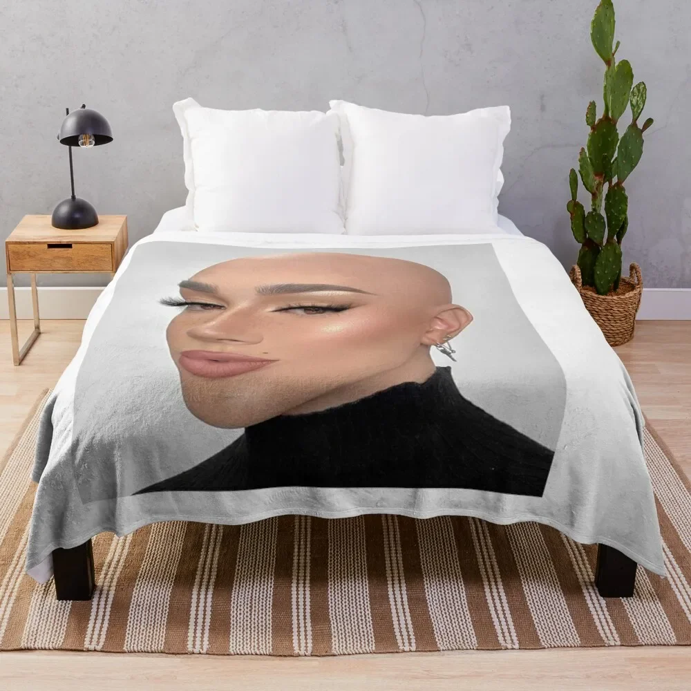 

James Charles Bald Throw Blanket Vintage Decorative Beds Decorative Sofas funny gift Blankets