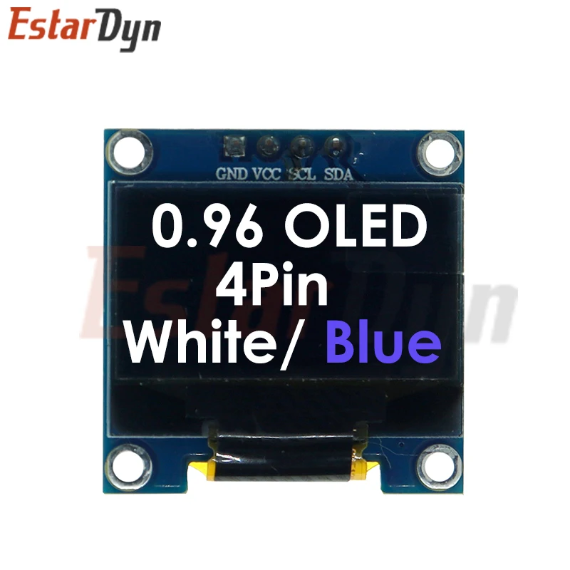 0.96 inch OLED RoHS Module 2.54mm Connecting Terminals  IIC I2C Communicate White/Blue Color 128X64 0.96" OLED
