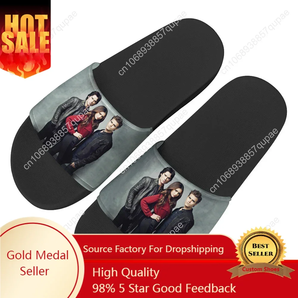 

The Vampire Diaries Slippers Home Water Shoes Damon Salvatore Men Women Beach Pool Sandals High Quality Custom Summer Slipper