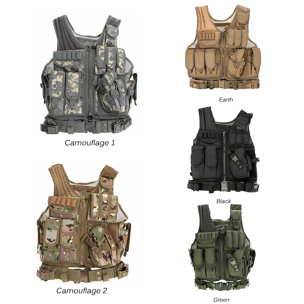 Chaleco de poliéster para caza, chaleco táctico militar para exteriores, poliéster, Airsoft, juego de guerra, chaleco de caza para acampar y hacer senderismo