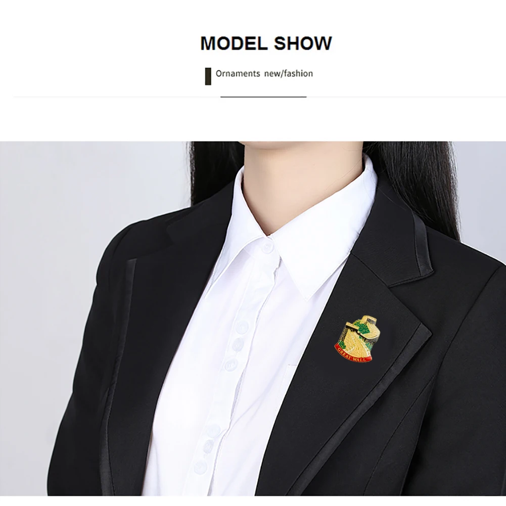 Broche de Metal estilo chino National Geographic The Great Wall, alfileres para Collar, etiqueta, mochila, abrigo, insignia, joyería, regalo de viaje, recuerdo