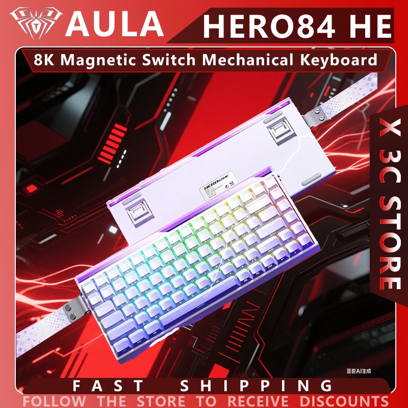 

Aula Hero84 He Mechanical Keyboard Wired Magnetic Switch Hot Swap Esports Gaming Keyboard Custom Computer Accessories For Gamer