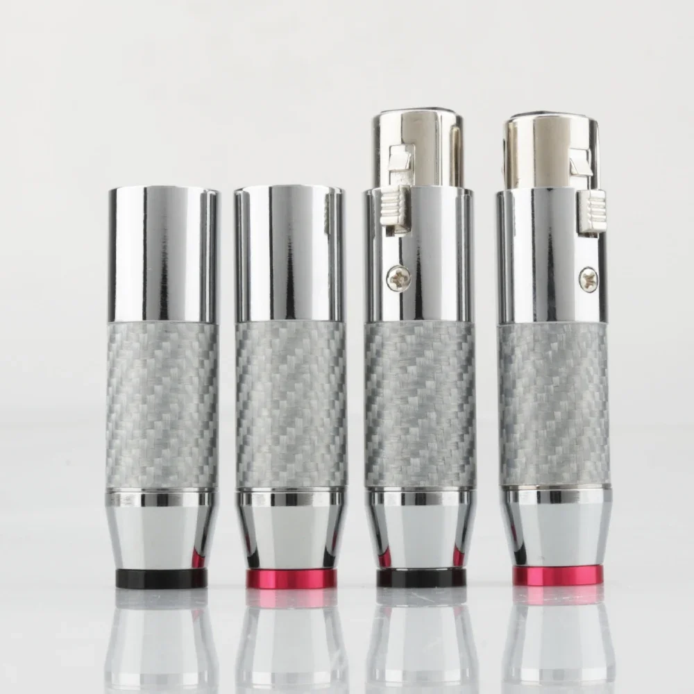 White Carbon Fiber XLR Plug 4 Pieces