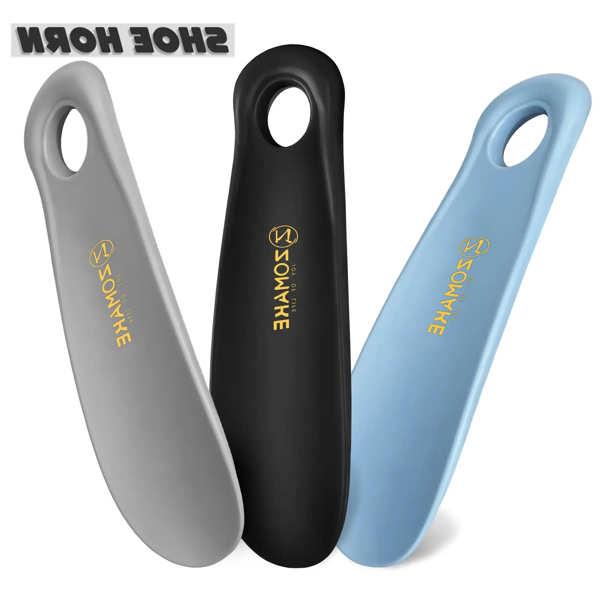 Zomake Professional Plastic Shoe Horn Lifter Flexible Sturdy Slip 16.5cm Shoehorn Shoe Spoon for Traveling 3Pcs