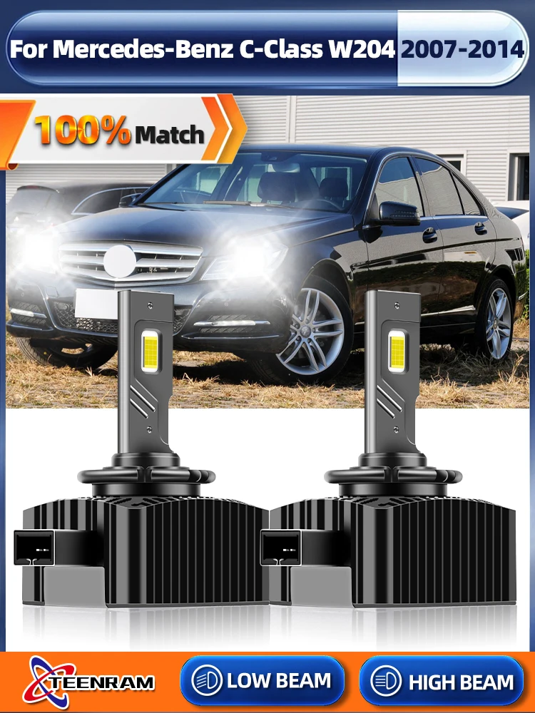 D1S Reflektor Led Canbus Żarówki 120W 60000LM Turbo LED Lampa Samochodowa Plug&Play 12V Dla Mercedes-Benz C-Class W204 2007-2012 2013 2014 — zdjęcie 2