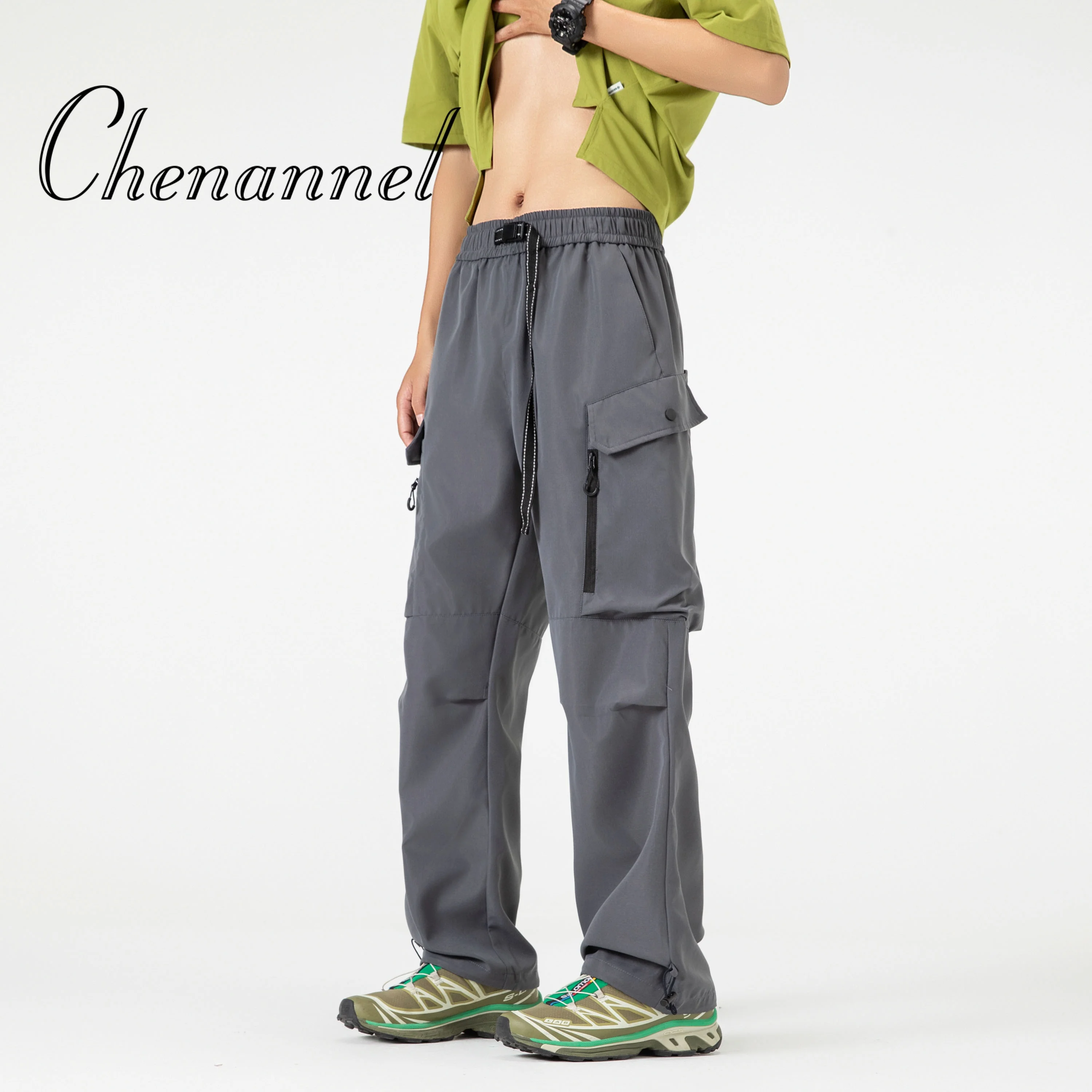 

Korean-style niche quick-drying pants ultra-thin multi-pocket casual straight-leg workwear pants for men and women