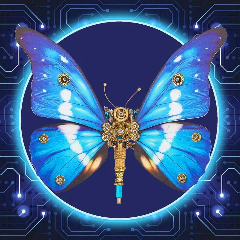 Rompecabezas de Metal 3D de mariposa con Base, Kits de modelos de ensamblaje DIY para adultos y niños, juguete mecánico Punk artesanal