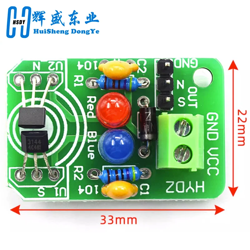 Sensor de inducción magnética Hall, módulo de detección norte y sur, kit de aprendizaje DIY