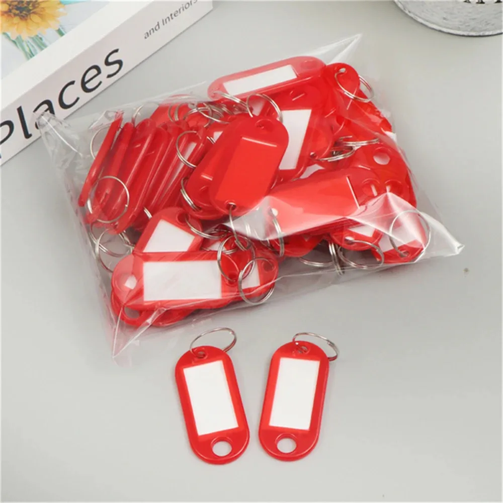 10/20/40 Stuks Kleurrijke Plastic Sleutelhanger Key Tags Label Genummerde Naam Bagagelabel Id Label Naamplaatjes met Split Ring