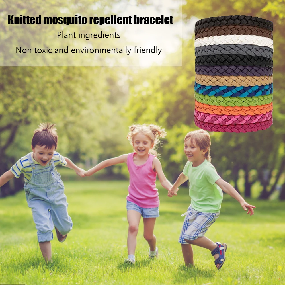 12pcs Anti Mosquito Bracelet Woven Wristband