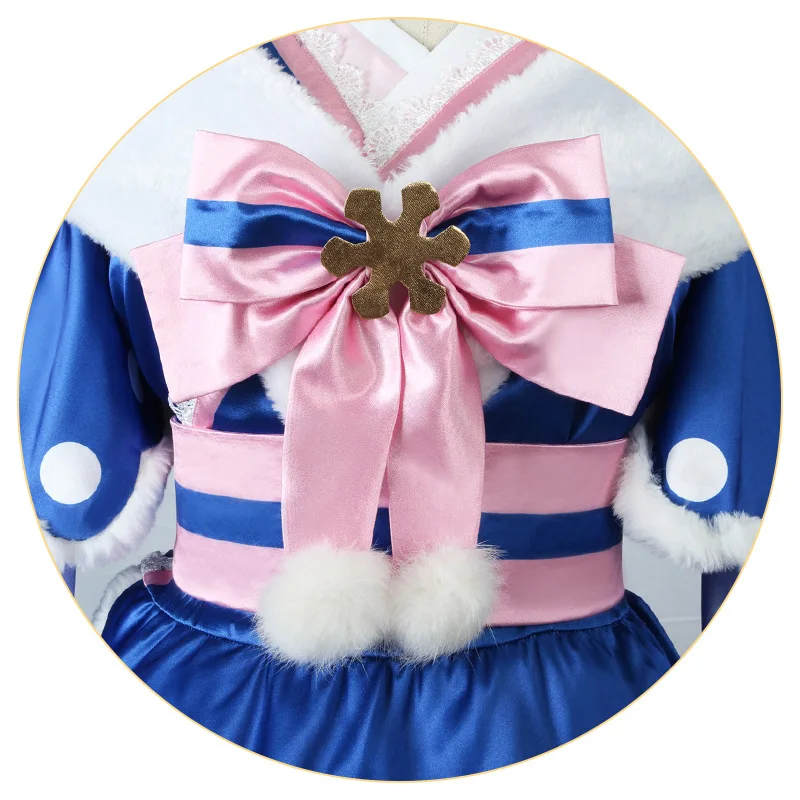 متوفر في المخزون أزياء سنو ميكو 2025 التأثيرية فستان يوكي مجموعة كاملة من الشعر المستعار للهالوين وعيد الميلاد وعيد الميلاد