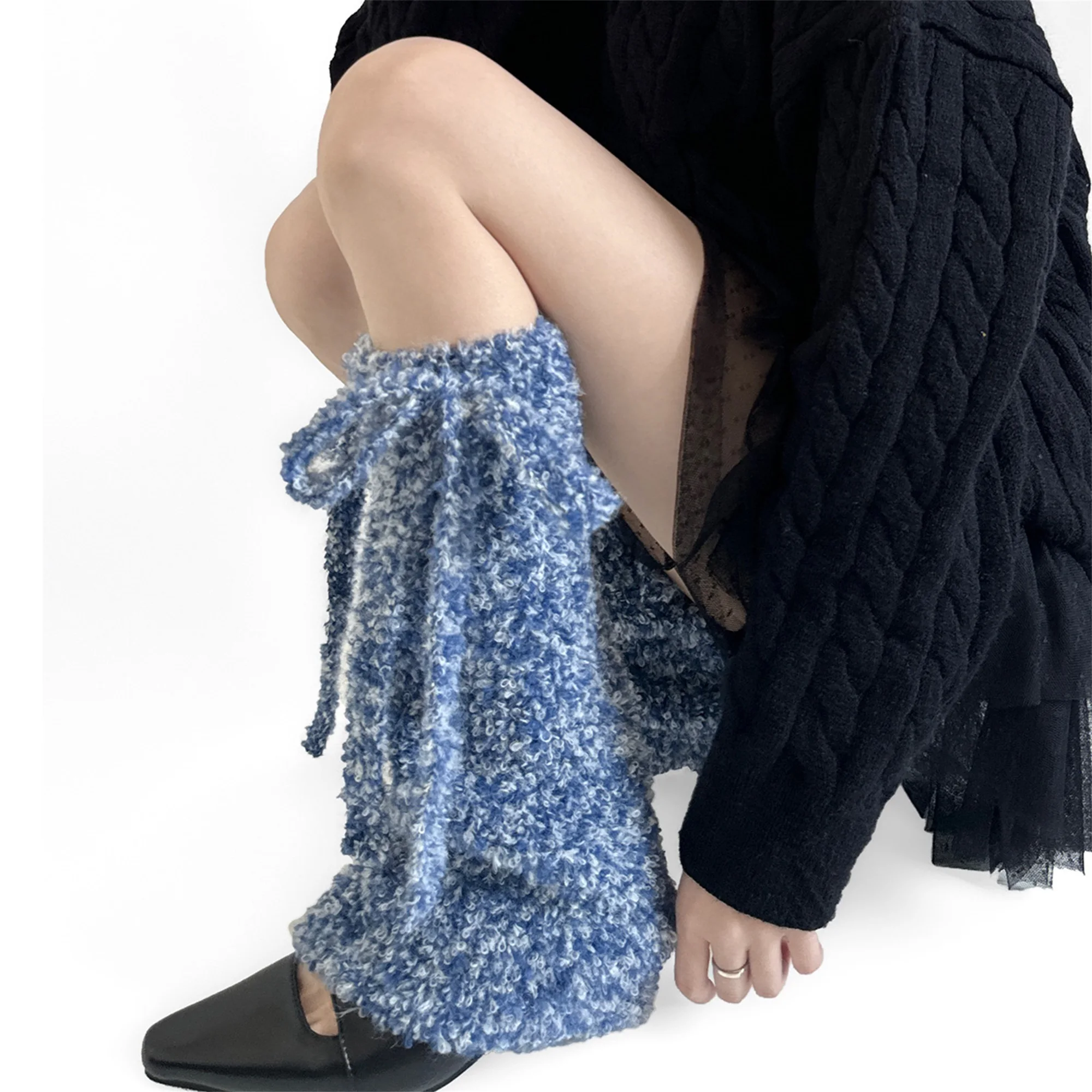 

Women s Winter Fashion Knitted Leg Warmers with Adorable Bow Tie Detail and Cozy Boot Cuff Covers