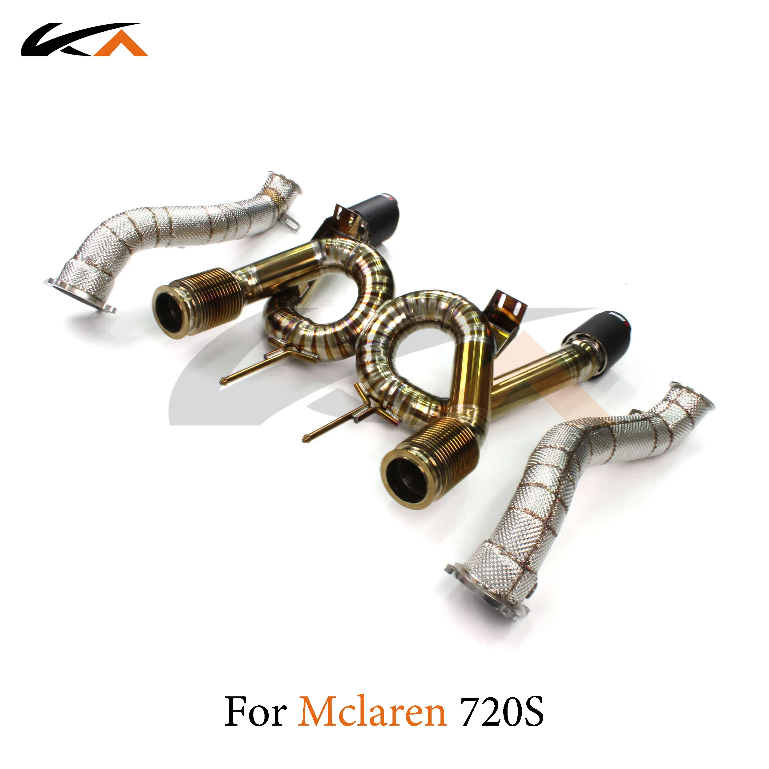 KA Tuning exhaust system titanium catback and downpipe for McLaren 720 720S rear section performance parts straight pipe