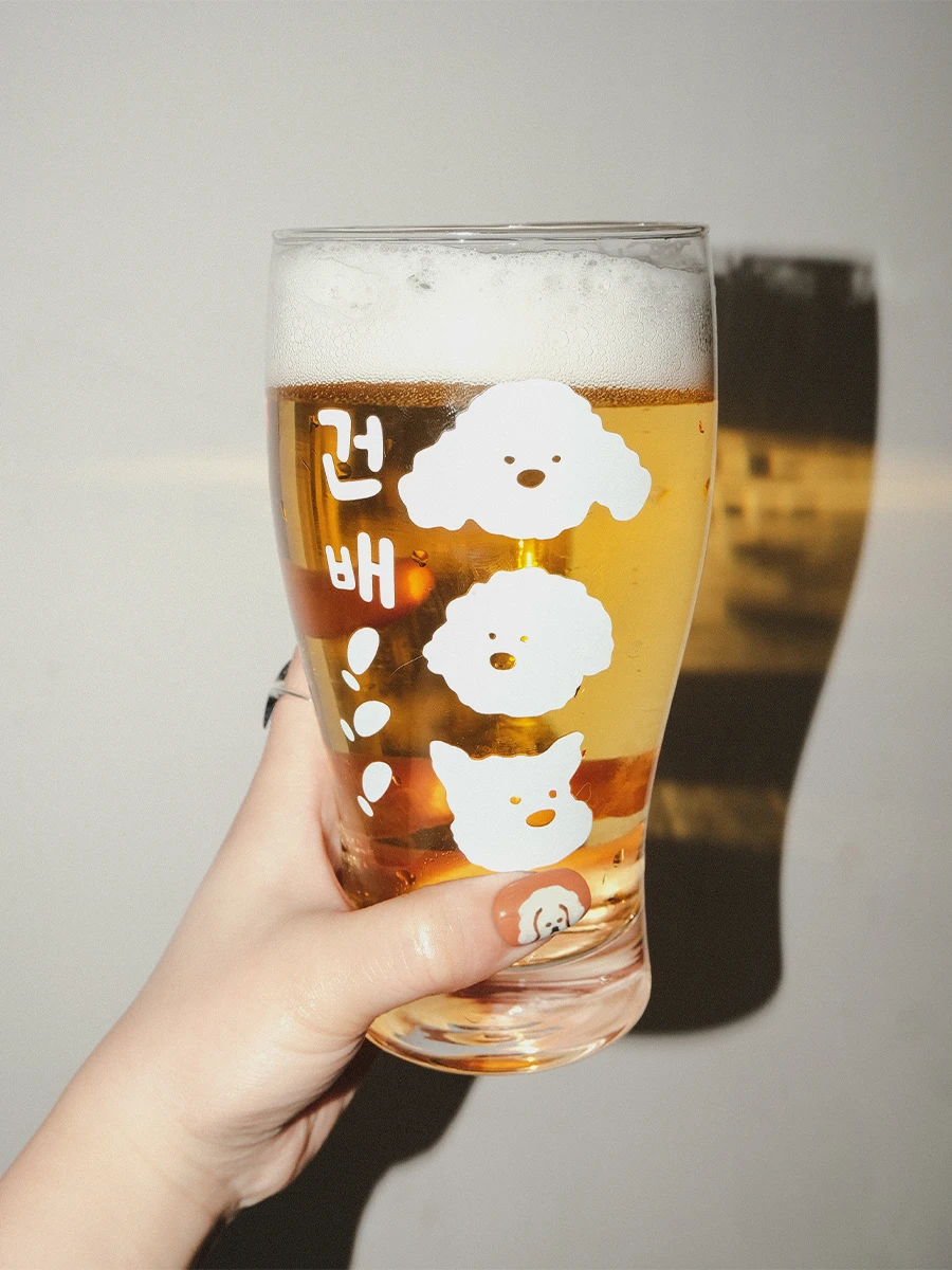 Vaso de Cerveza de Vidrio de Gran Capacidad Estilo Coreano Original Cian, para Jugos y Bebidas, de Alto Valor Estético