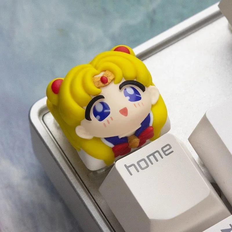 

Kino Makoto Anime Keycaps Hino Rei Resin Artisan Keycaps for Mechanical Keyboard Accessories Custom Mizuno Ami Cute Key Caps