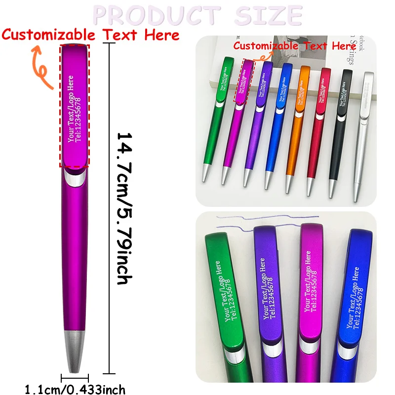 24/50PCS Customizable Ballpoint Pens Refillable Smooth Writing Pen for Advertising Corporate Events School Supplies Party Gifts