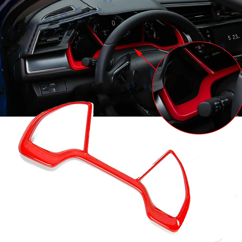 1x Instrument Panel Frame Cover Decoration Fit for Honda Civic 10th Gen 2016-2021 Dashboard Frame Cover Trim view 4