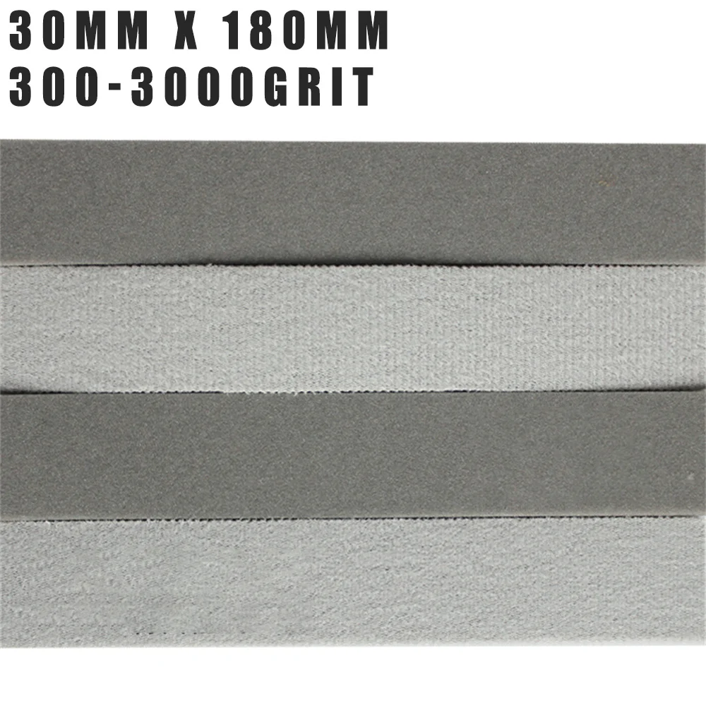 5 Pcs 30*180mm Wet And Dry Flocked Self-adhesive Sponge Sandpaper Abrasives 300-3000 Grit Hook Loop Polishing And Grinding Tools