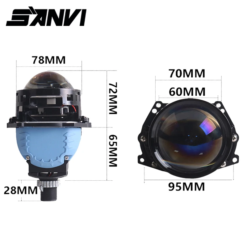 

SANVI Bi-Led Lens 3.0 Inch LED Headlight Modules For Hella 3R G5 65W 12V Projector Auto Lights Retrofit Kit Car Fitting