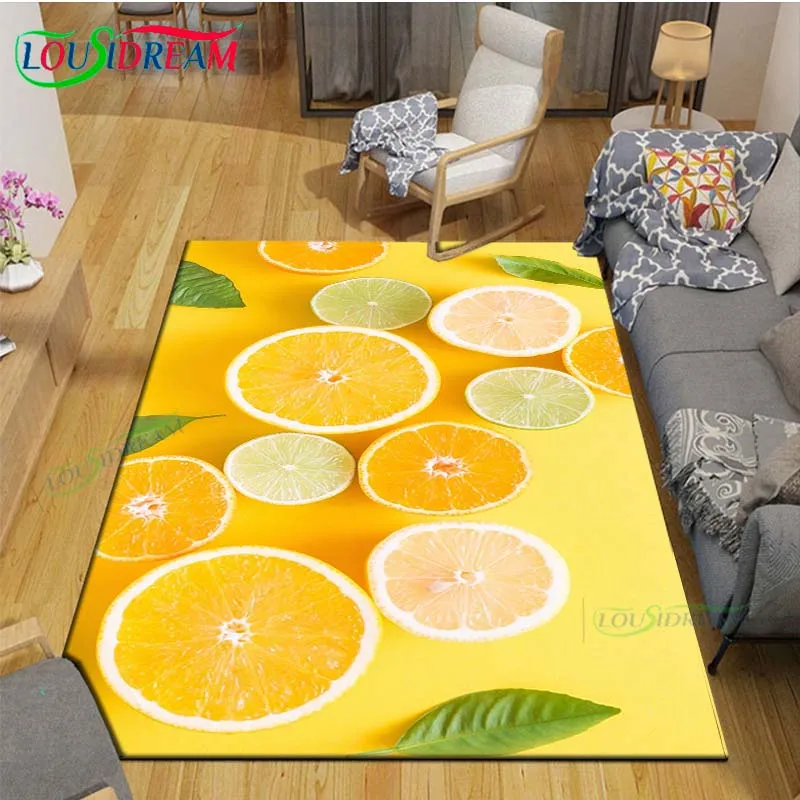 Alfombras impresas de papel tapiz de frutas variadas de moda, sala de estar, área de Bar, alfombrillas de dormitorio, Alfombra de Yoga, alfombra grande para exteriores, decoración