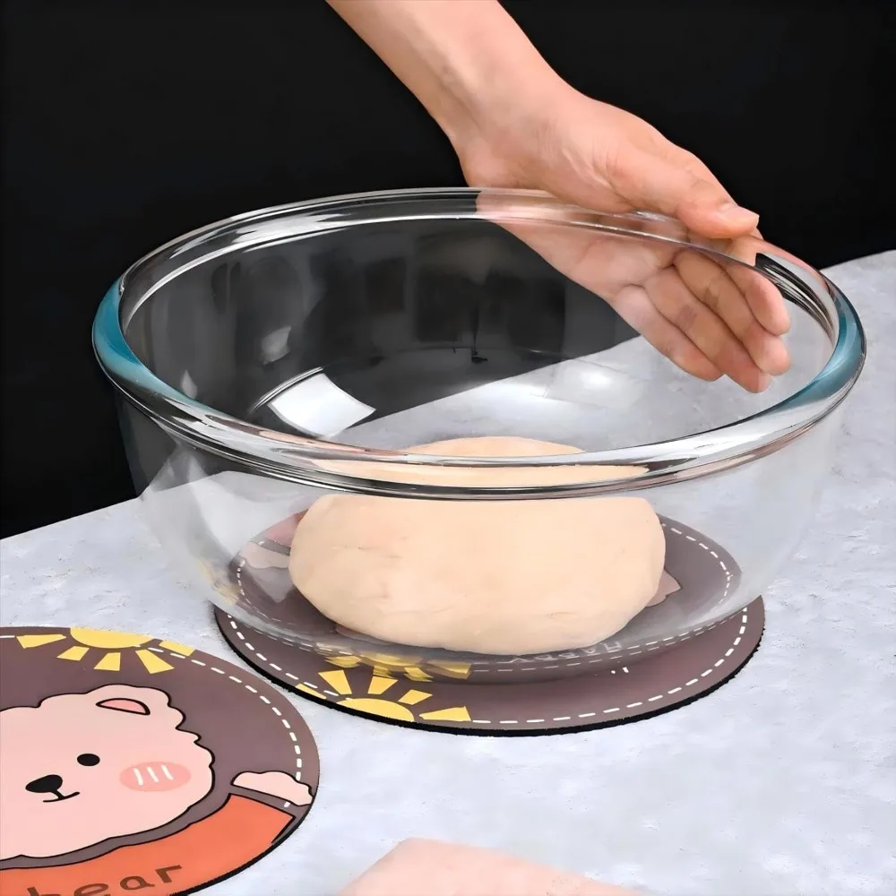 

Large Borosilicate Glass Mixing Bowls Set of 2 (6.4qt, 3.7qt) - Nesting, Lead-Free, Durable - Microwave & Oven Safe