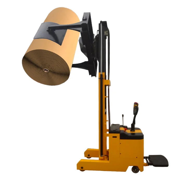 500kgs-1Ton Full Electric Paper Roll Stacker Full Automatic Paper Roll Lifter and Rotator (Suitable for Clamping Erect Rolls)