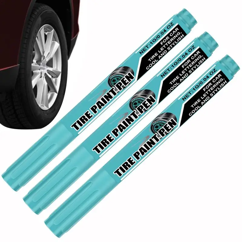 Car Tire Paint Pens For Scratches Waterproof Blue Paint Pen For Auto Tire Car Paint Scratch Repair Pen 3X Paint Pen To Repair