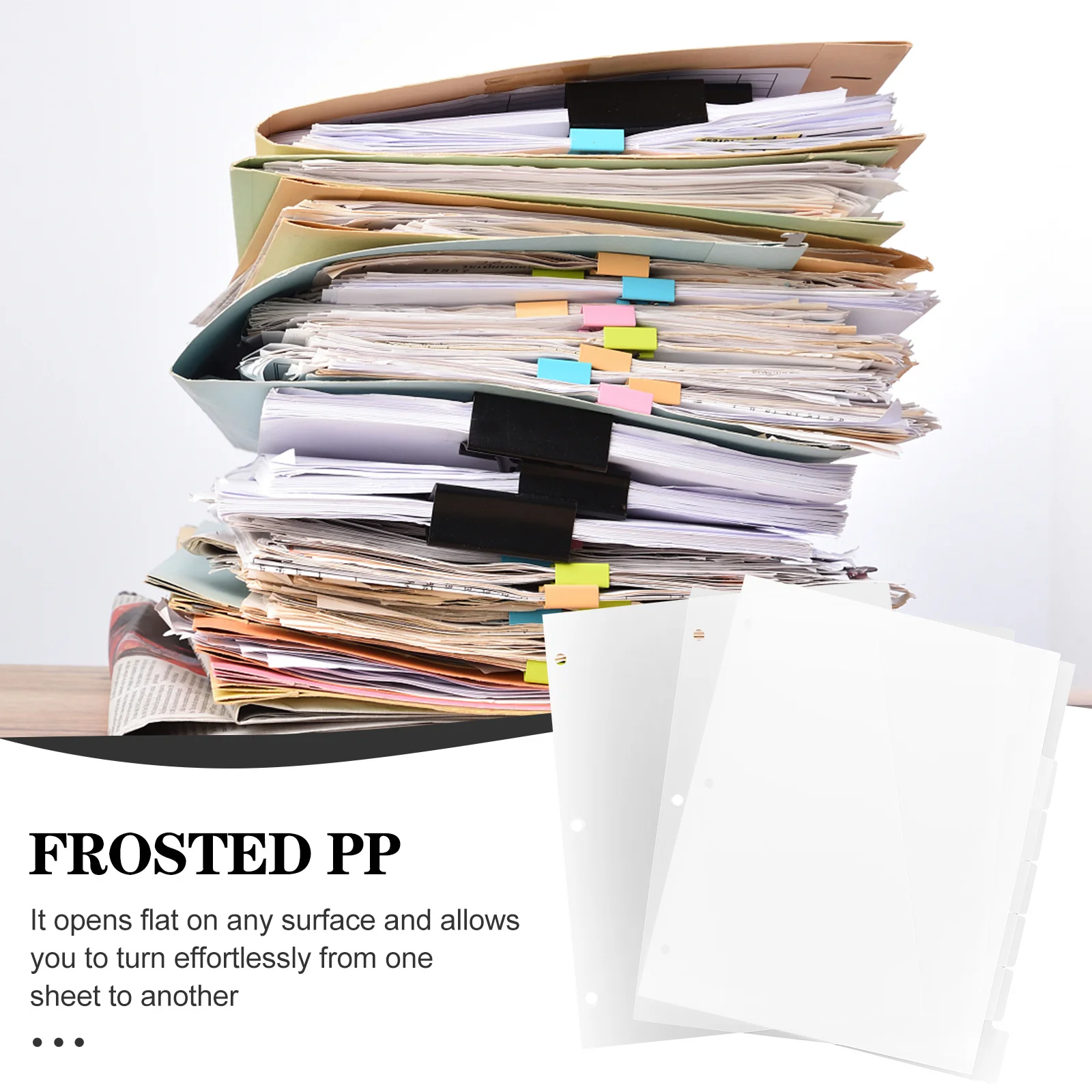 1 Book Loose Leaf Divider Sheets Premium PP Tear Resistant Clear Binder Dividers for School Office Home Use Dividers for Binders