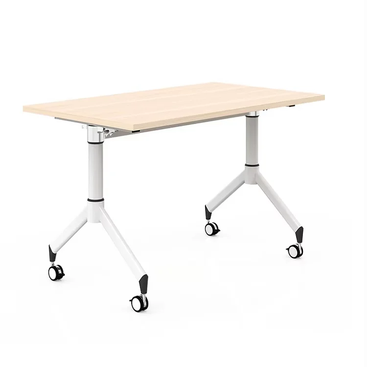 Rectangle mobile training table flip top for office durable folding table mobile conference table for office