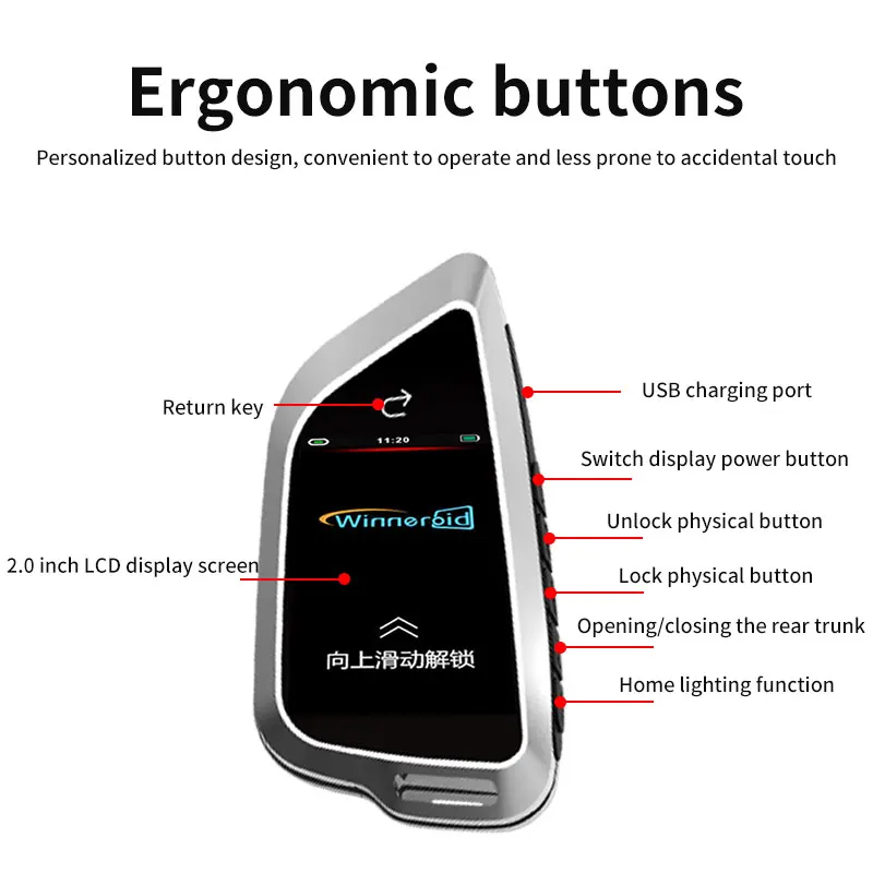 Universal Modified Smart LCD Key For BMW Ford Toyota Hyundai Nissan Renault For VW Audi KIA Honda Benz Lexus Comfortable Entry