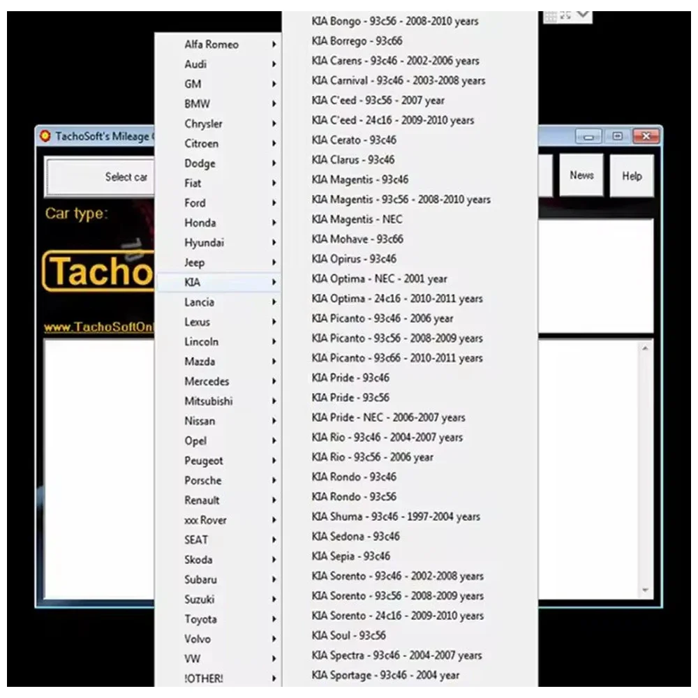 Калькулятор TachoSoft Mileage 23.1 калькулятор + калькулятор контактного кода IMMO V1.3.9 видеорегистратор + программное обеспечение для пробега, программное обеспечение для ремонта автомобилей