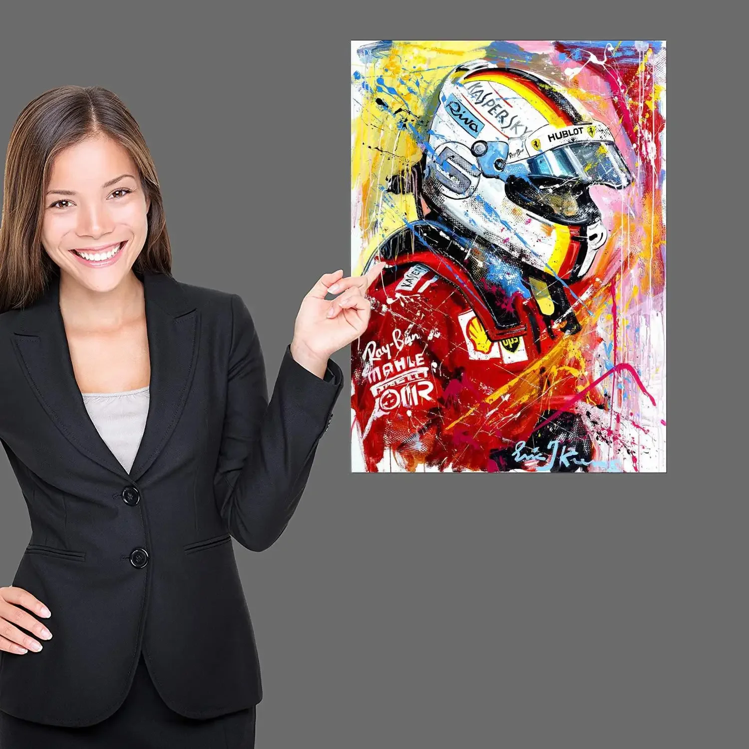 Sebastian Vettel Canvas Art Poster and Wall Art, Picture Print, Modern Family Bedroom Decor