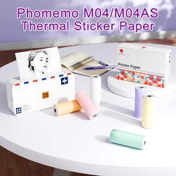 Compatible With Phomemo M03AS/M04S/M04AS Mini Portable Pocket Printer 107mm Transparent Thermal Paper White Self-Adhesive Paper