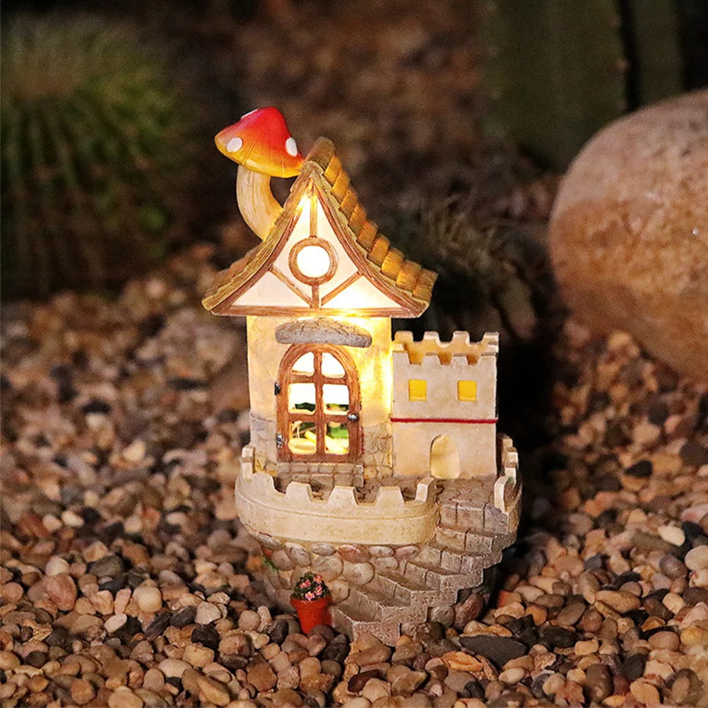 

Solar Lights Outdoor Solar Garden Decorations Resin House-Shaped Night Light for Yard Patio Lawn Garden Ornament