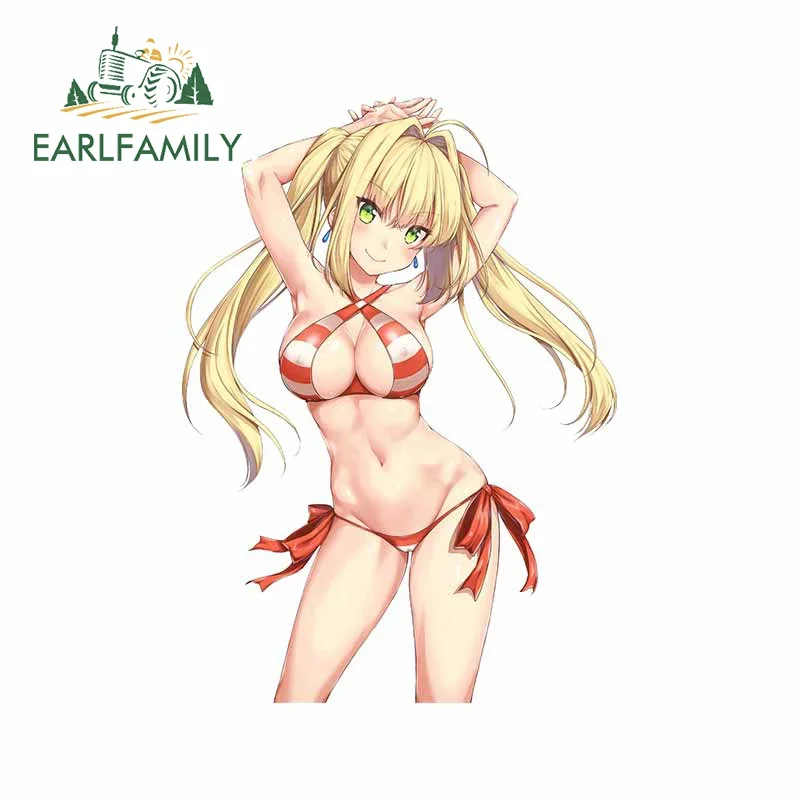 

EARLFAMILY 13cm x 9.3cm for Sexy Anime NSFW Car Sticker Personality Auto Decal Scratch-Proof Windows Motorcycle Vinyl Car Wrap
