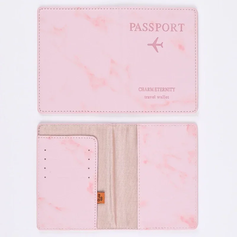 New Marble Pattern PU Leather Passport Holder Multi-functional Passport Case Travel Passport Protection Cover Card Case Wallet