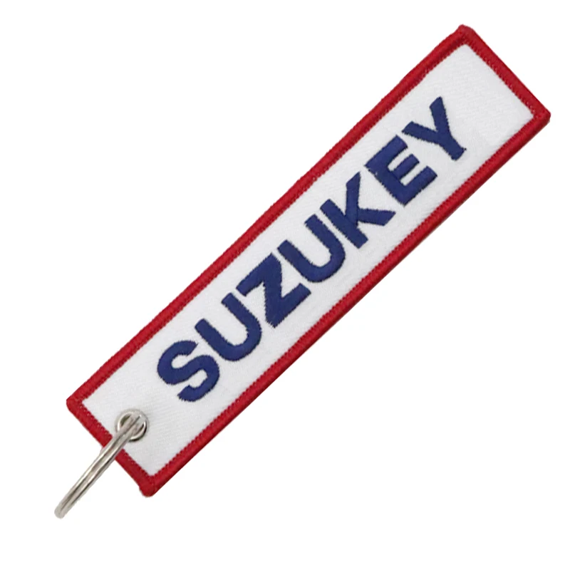 JDM SUZUKEY logo Key Chain For Motocycle Key Ring Cars Keychain Gifts Double Sided Embroidery Fashion Keychain Auto parts