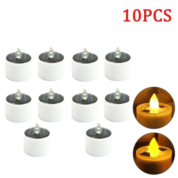 Solar Tea Light Led-kaarsen Vlamloze waterdichte zonne-theelichtjes voor buiten Oplaadbare kaarsen voor feesttuin Home Decor