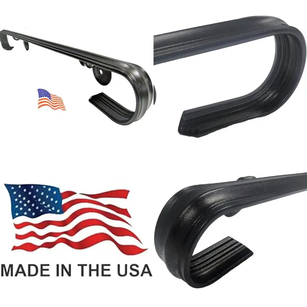 درابزين من الحديد المطاوع للدرج والشرفات والطوابق - مثبت على الحائط بطول 2 قدم، أسود معدني، داخلي/خارجي، صنع في الولايات المتحدة الأمريكية #1