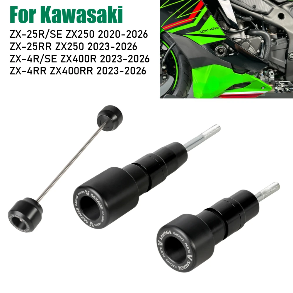 For KAWASAKI ZX-4R ZX-25R ZX25R ZX4R ZX4RR ZX25RR Frame Slider Crash Protector Motorcycle Front Wheel Slider Engine Crash Pad