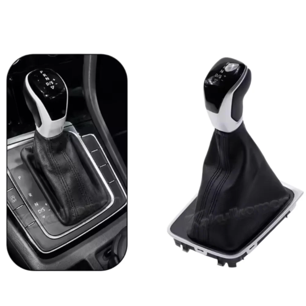 Electronic Gear Lever LED Shift Knob Leather Boot Included Dust-proof Design Matt Silver Finish For Tiguan 2017-2020