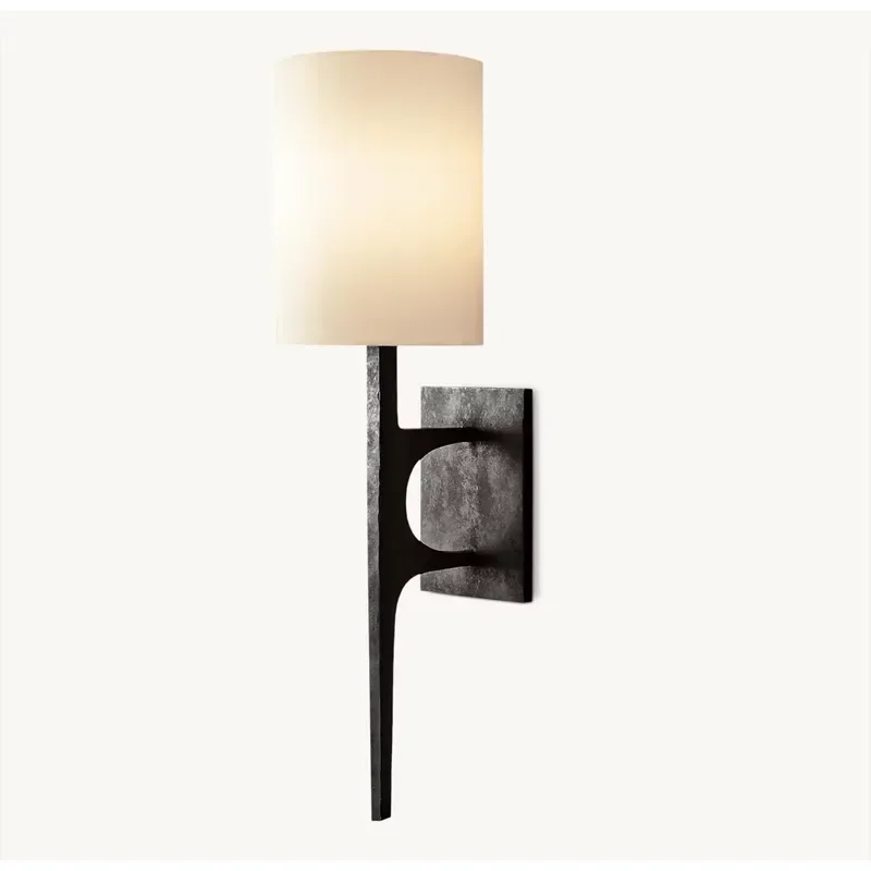 American modern art wall lamp with black iron brass crystal copper body for living room and bedroom