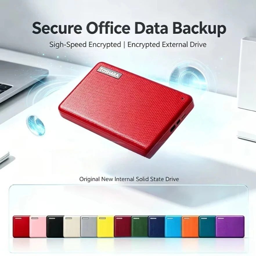 [Brand+] V10-1 Wine Red Yellow Red Portable External Hard Drive Mobile HDD Storage Disk for Laptop Desktop PC File Data Backup