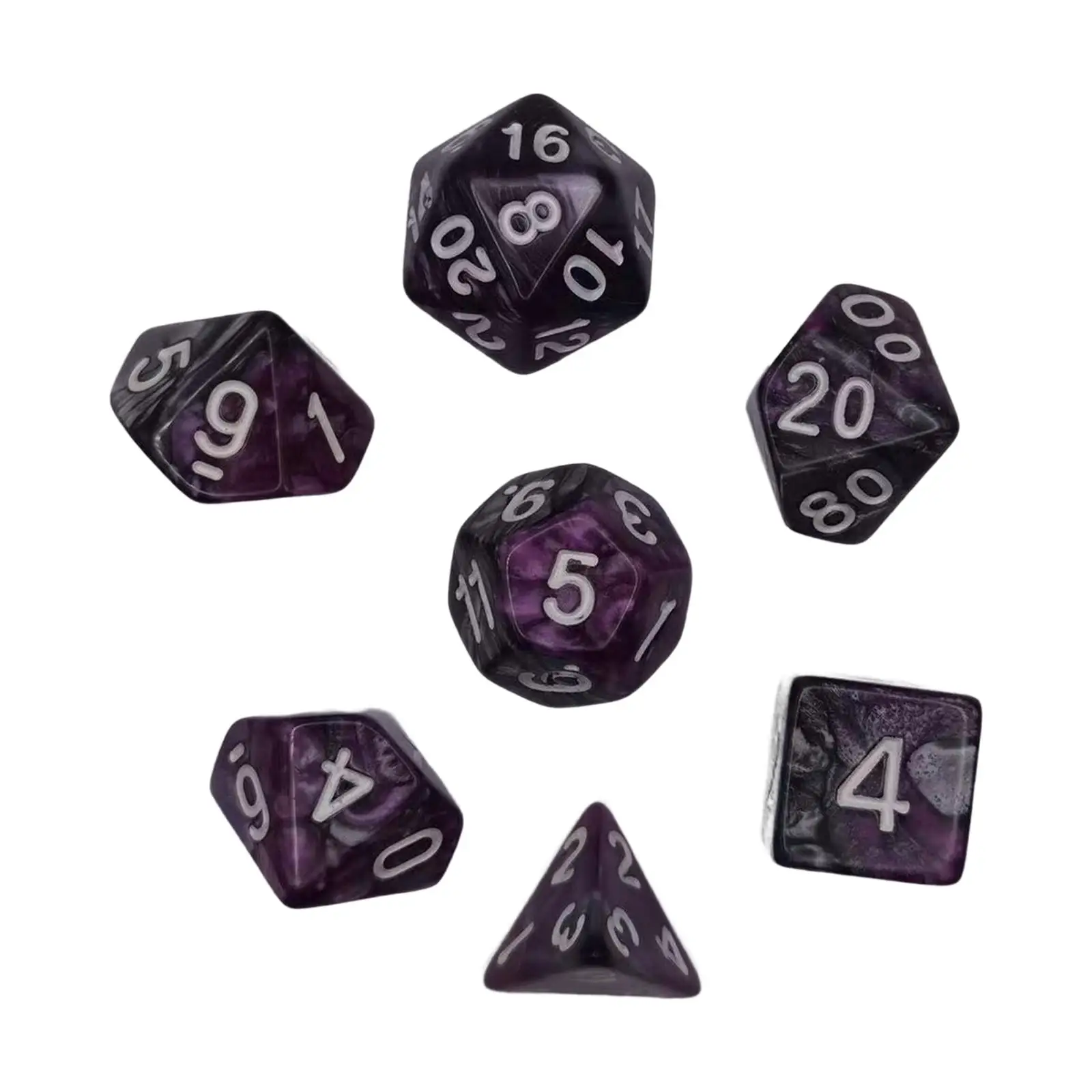 Clear Number Polyhedral Dices Acrylic Gaming Dice Set for D&D Tabletop Card Games Math Teaching Gifts