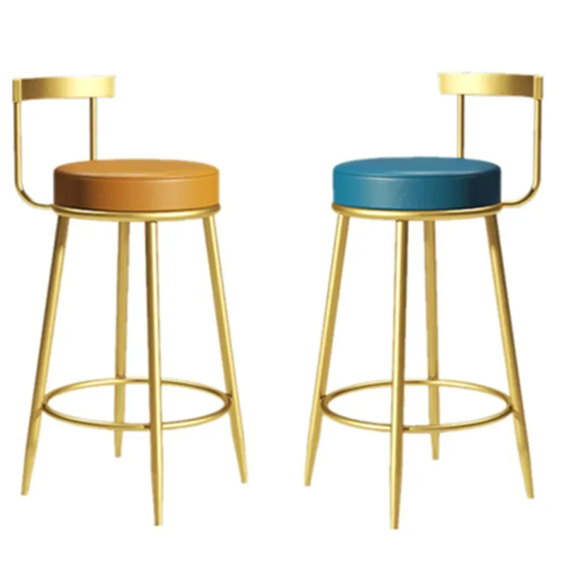 Modern Simple Light Luxury Backrest Bar Chair Casual Metal Front Office Chair