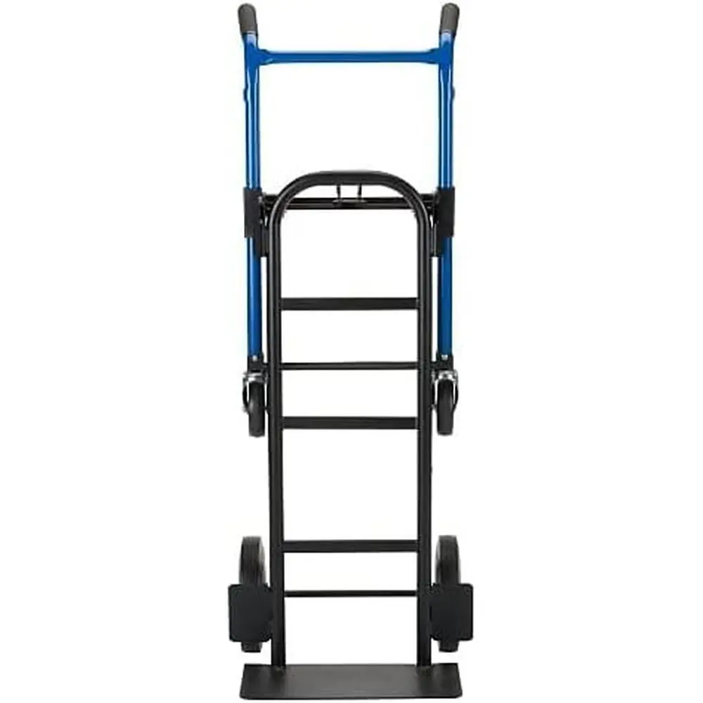 4-in-1 Convertible Hand Truck, 800 lb Capacity Steel Cart, Quick Change Design, Adjustable Handle, Solid Rubber Wheels for Movin
