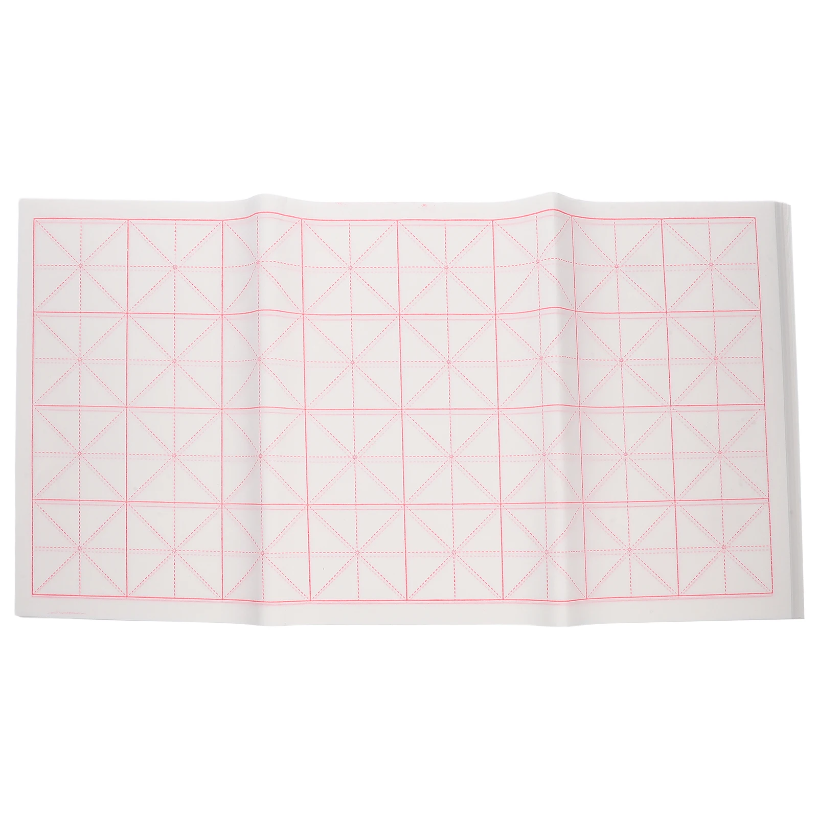 

50Pcs Semi-Raw Chinese Xuan Paper 7.5cm Grid Calligraphy Rice Paper Practice Writing Brush Ink Painting for Beginners Students