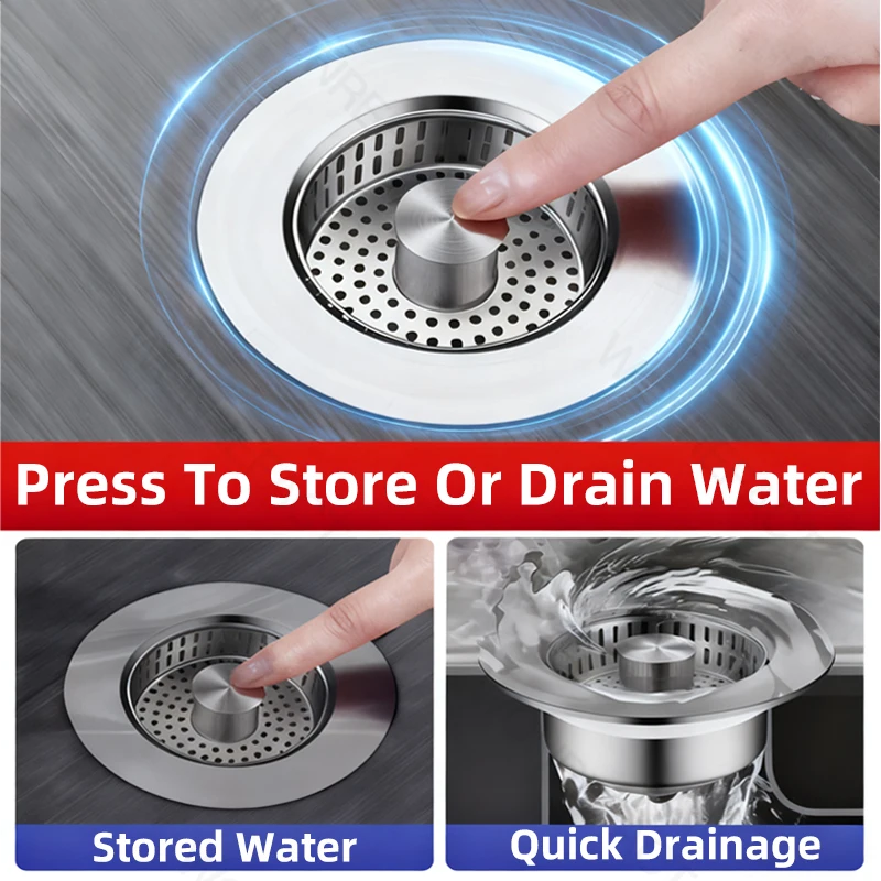 주방 싱크 배수 플러그 싱크 액세서리 싱크 필터 악취 방지 팝업 코어 푸시 버튼 배수관 액세서리