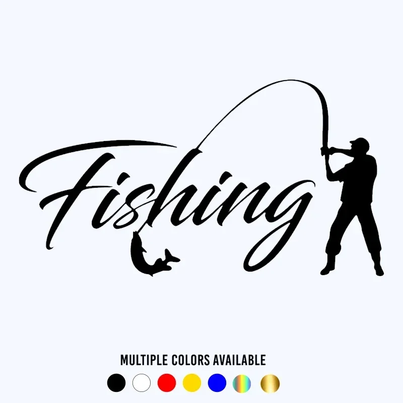 Jpct 20 * 11cm Funny pattern fishing car vinyl sticker, used for bumper, rear window white/black five color multiple sizes pvc